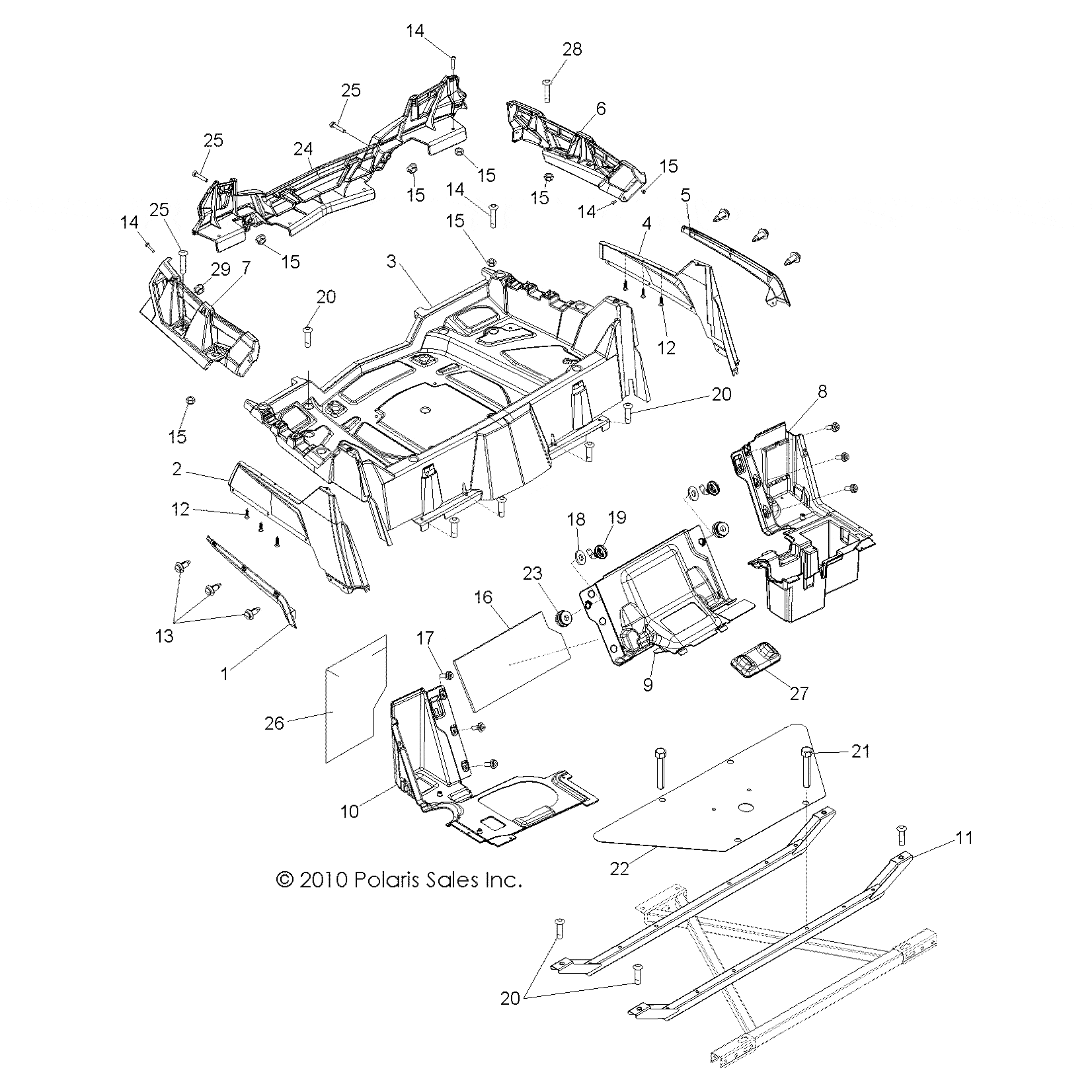Fender, Rear, Left, Gloss Black by Polaris 5437472-070 OEM Hardware P5437472-070 Off Road Express Drop Ship
