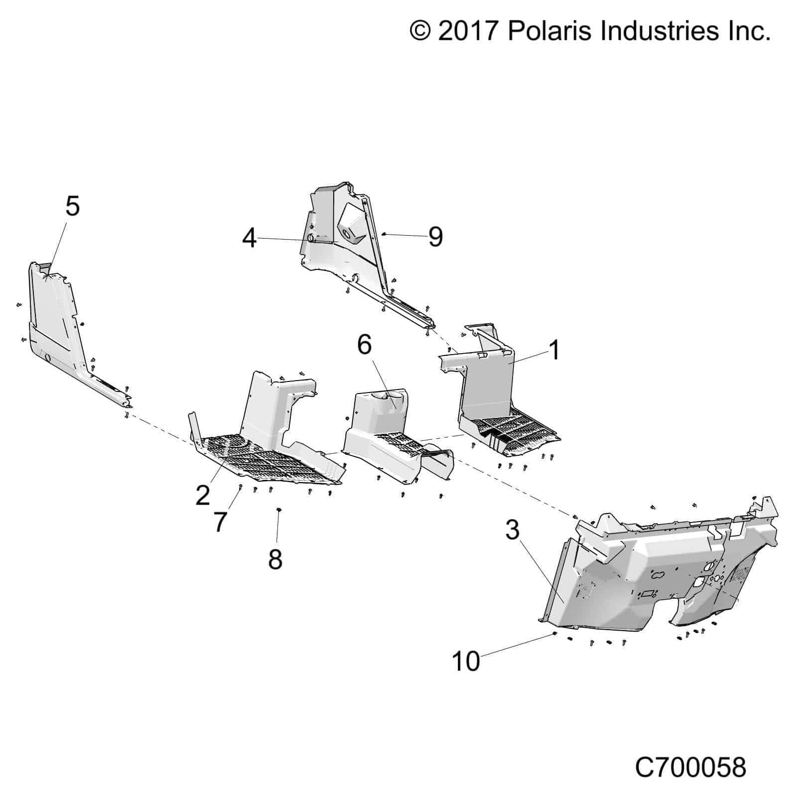 Fender Rear Rocker Rht Side Glo by Polaris 5453733-070 OEM Hardware P5453733-070 Off Road Express