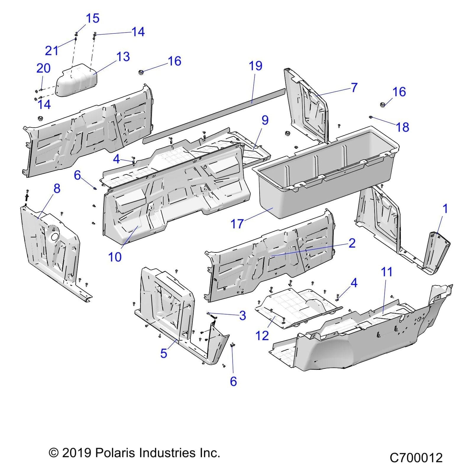 Fender W/ Rocker Front Left Glo by Polaris 5438056-070 OEM Hardware P5438056-070 Off Road Express