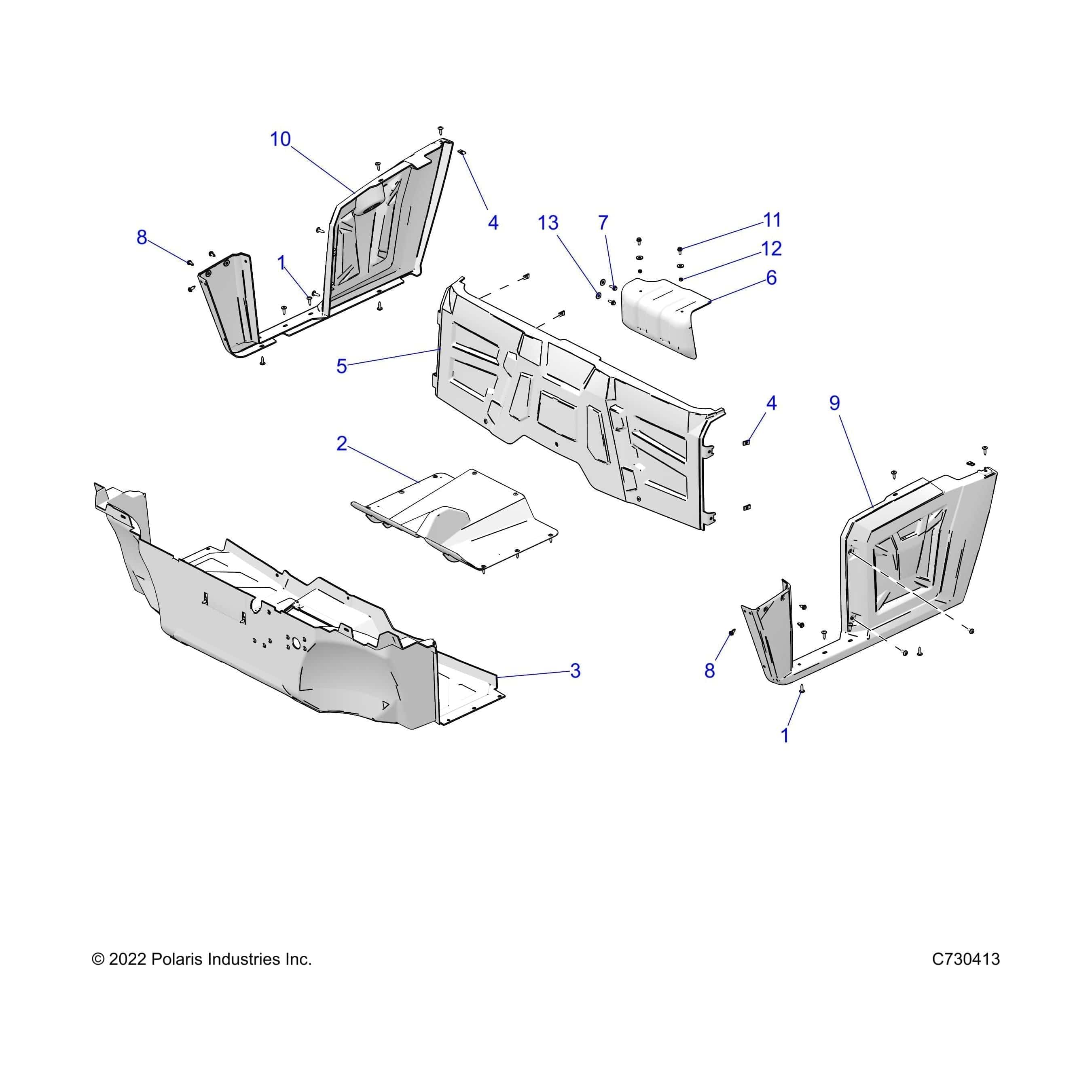 Fender W/ Rocker Rear Rht Side by Polaris 5437567-070 OEM Hardware P5437567-070 Off Road Express