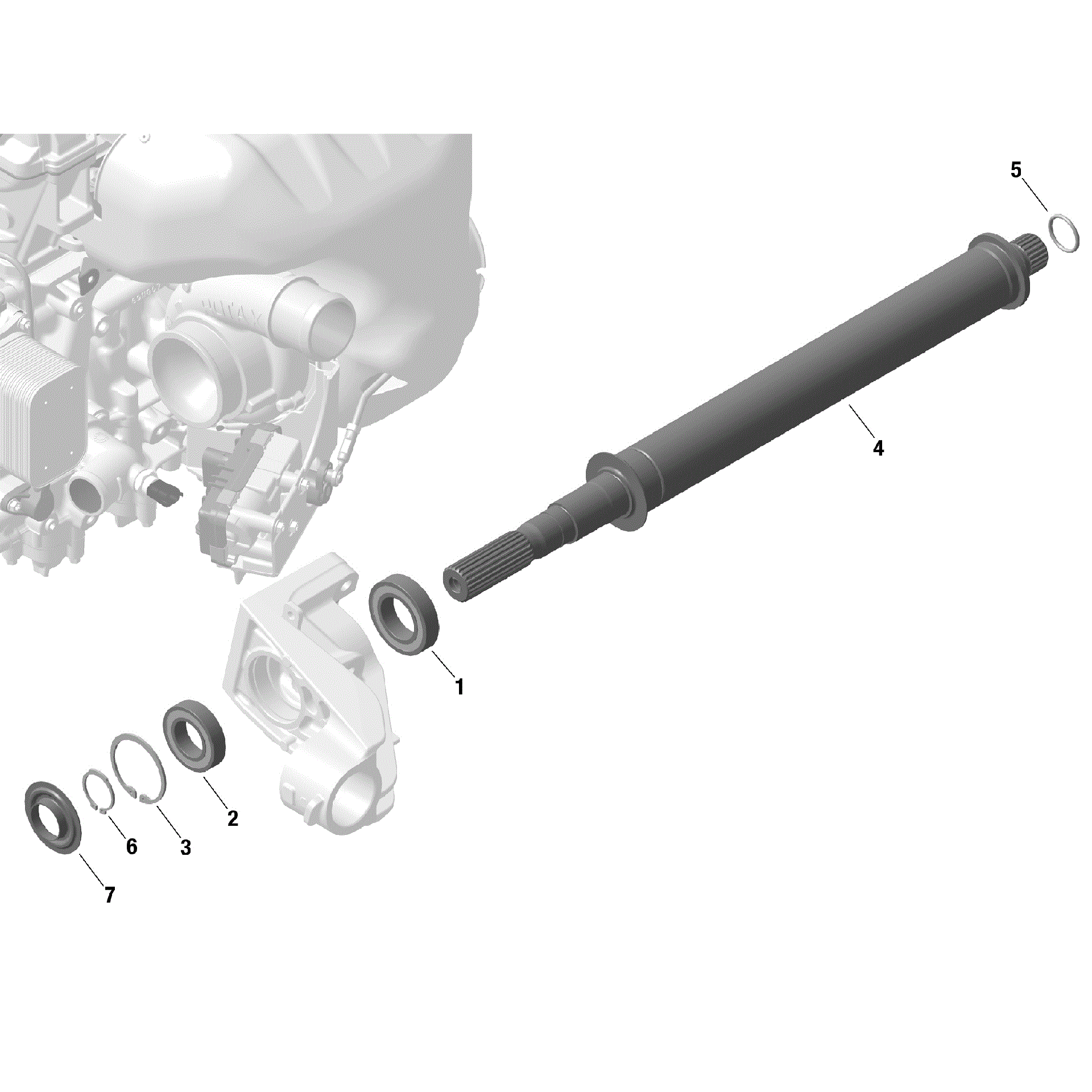 An Image of a Genuine Can-Am Parts Schematic Diagram showing the schematic - ROTAX - DRIVE SHAFT