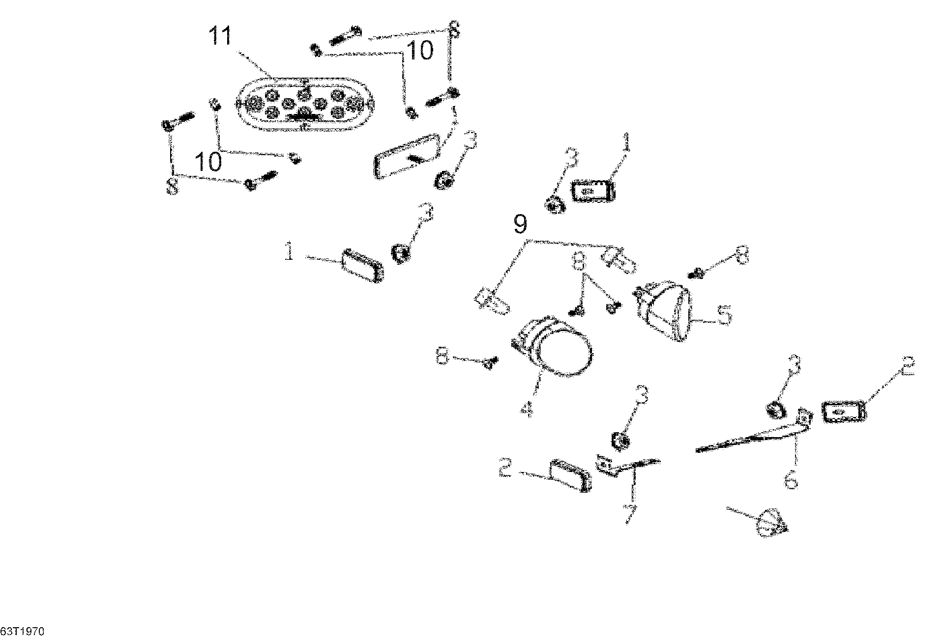 An Image of a Genuine Can-Am Parts Schematic Diagram showing the schematic - HEADLIGHTS AND REFLECTORS