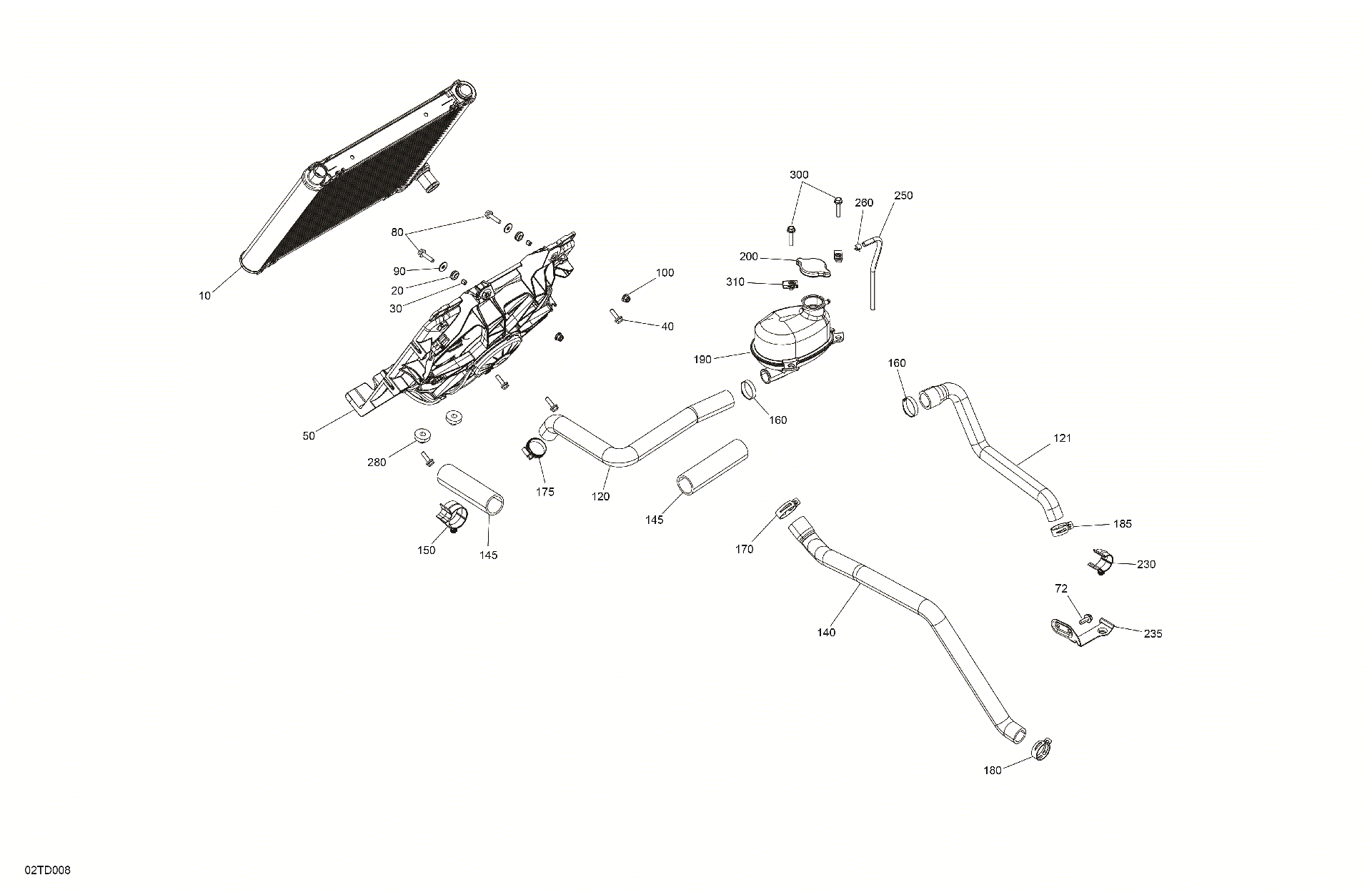 An Image of a Genuine Can-Am Parts Schematic Diagram showing the schematic - ENGINE - COOLING