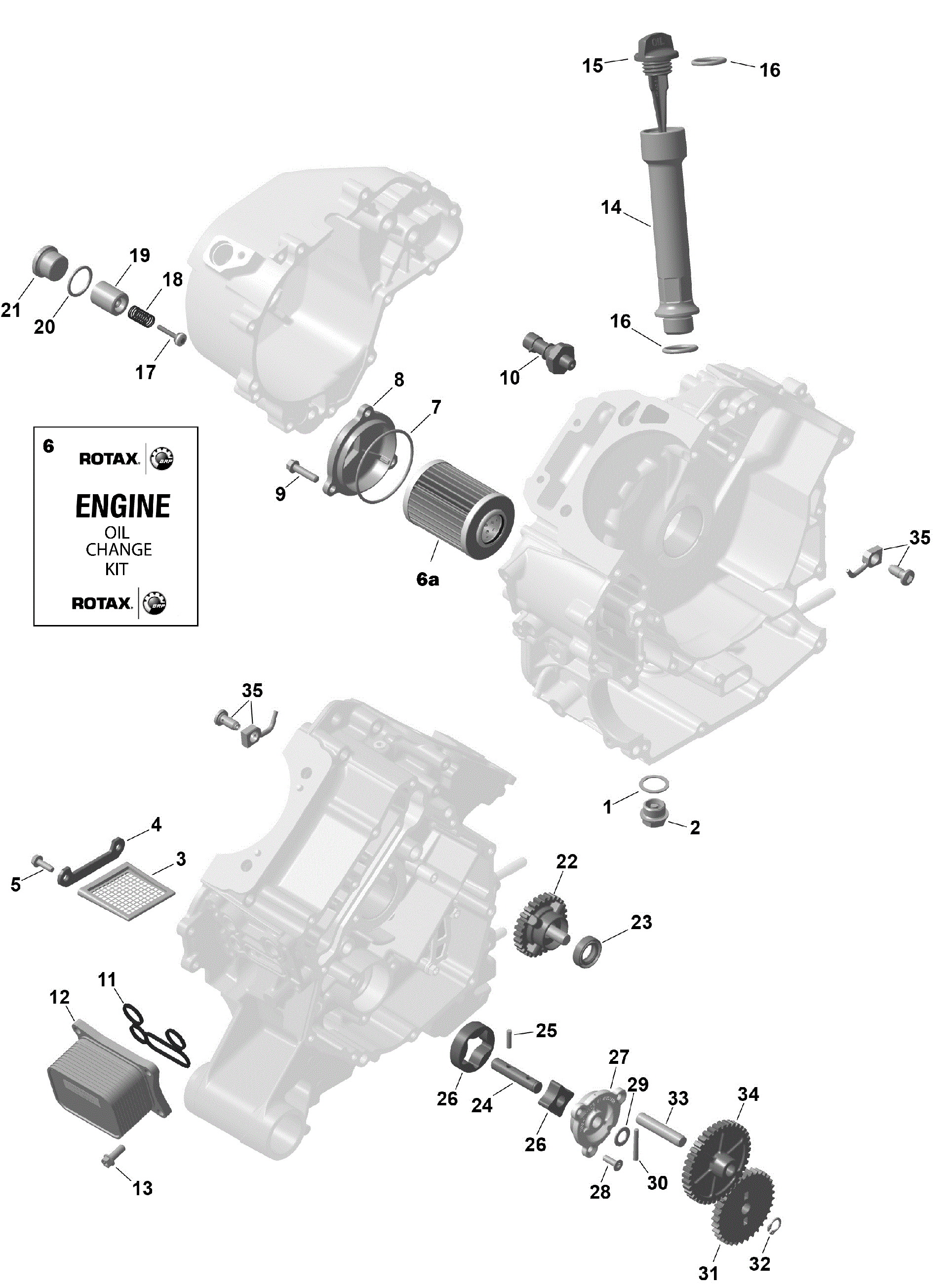 An Image of a Genuine Can-Am Parts Schematic Diagram showing the schematic - ROTAX - ENGINE LUBRICATION