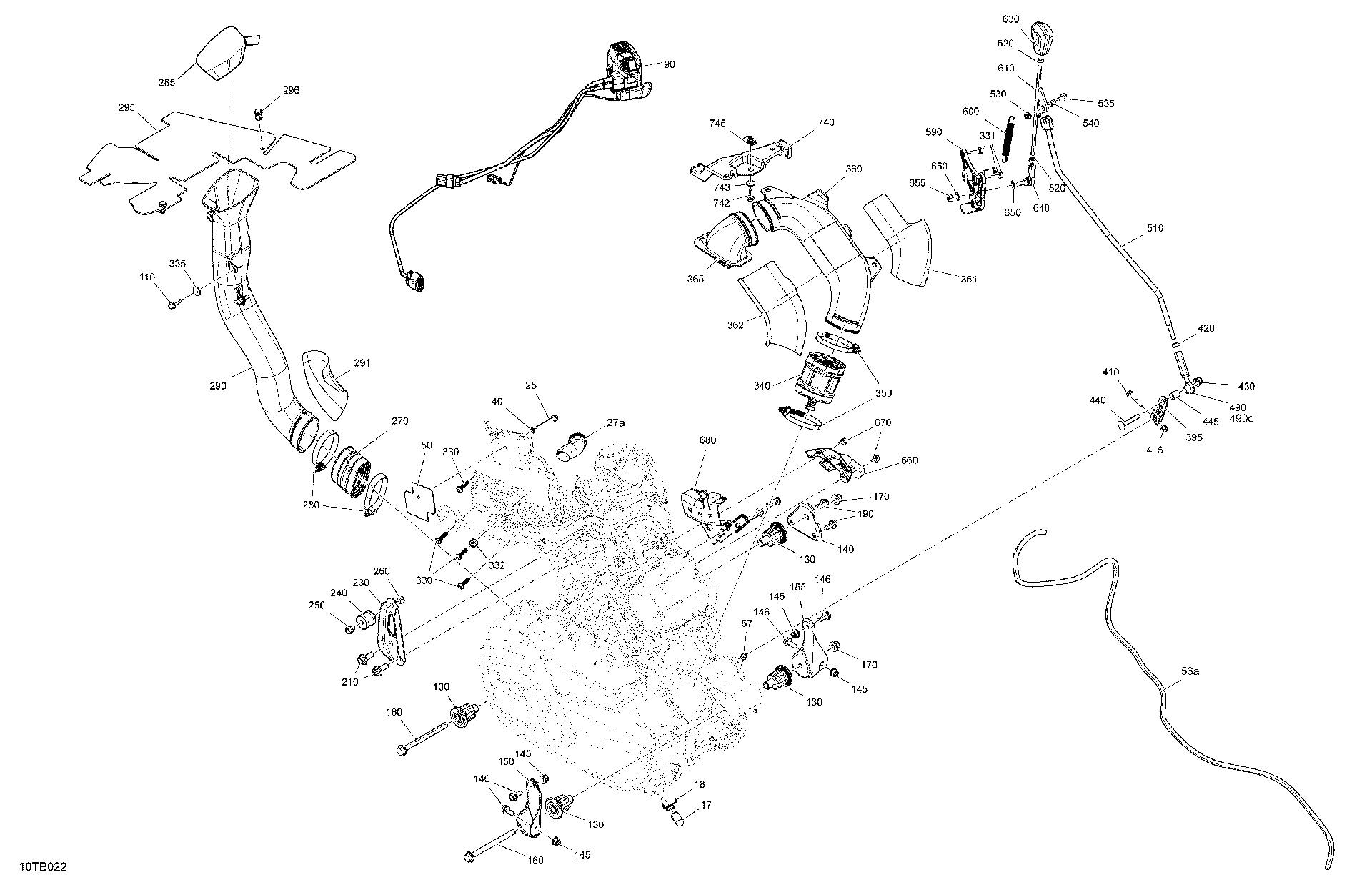 An Image of a Genuine Can-Am Parts Schematic Diagram showing the schematic - ENGINE - SYSTEM