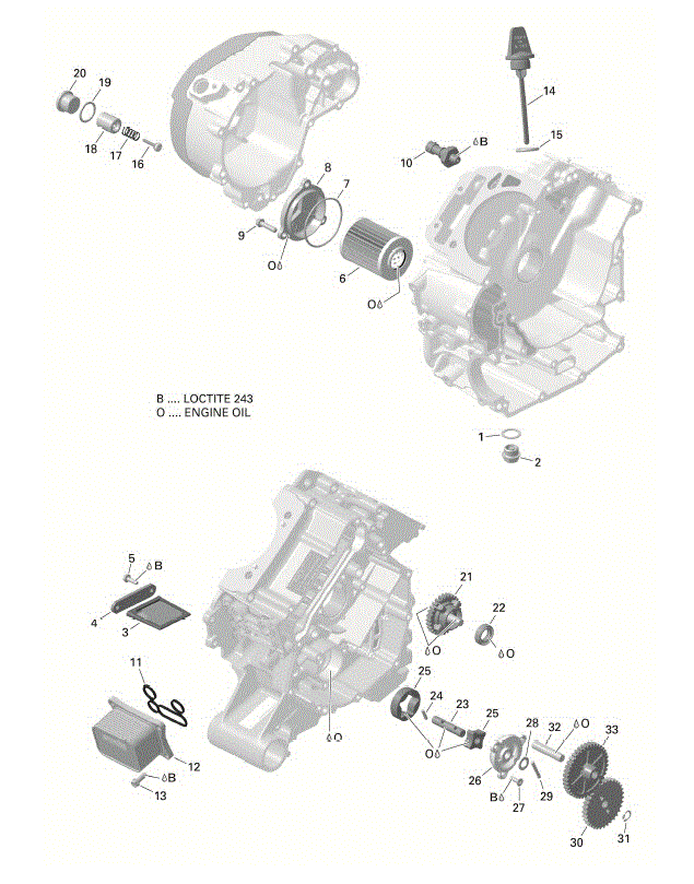 An Image of a Genuine Can-Am Parts Schematic Diagram showing the schematic - ROTAX - ENGINE LUBRICATION