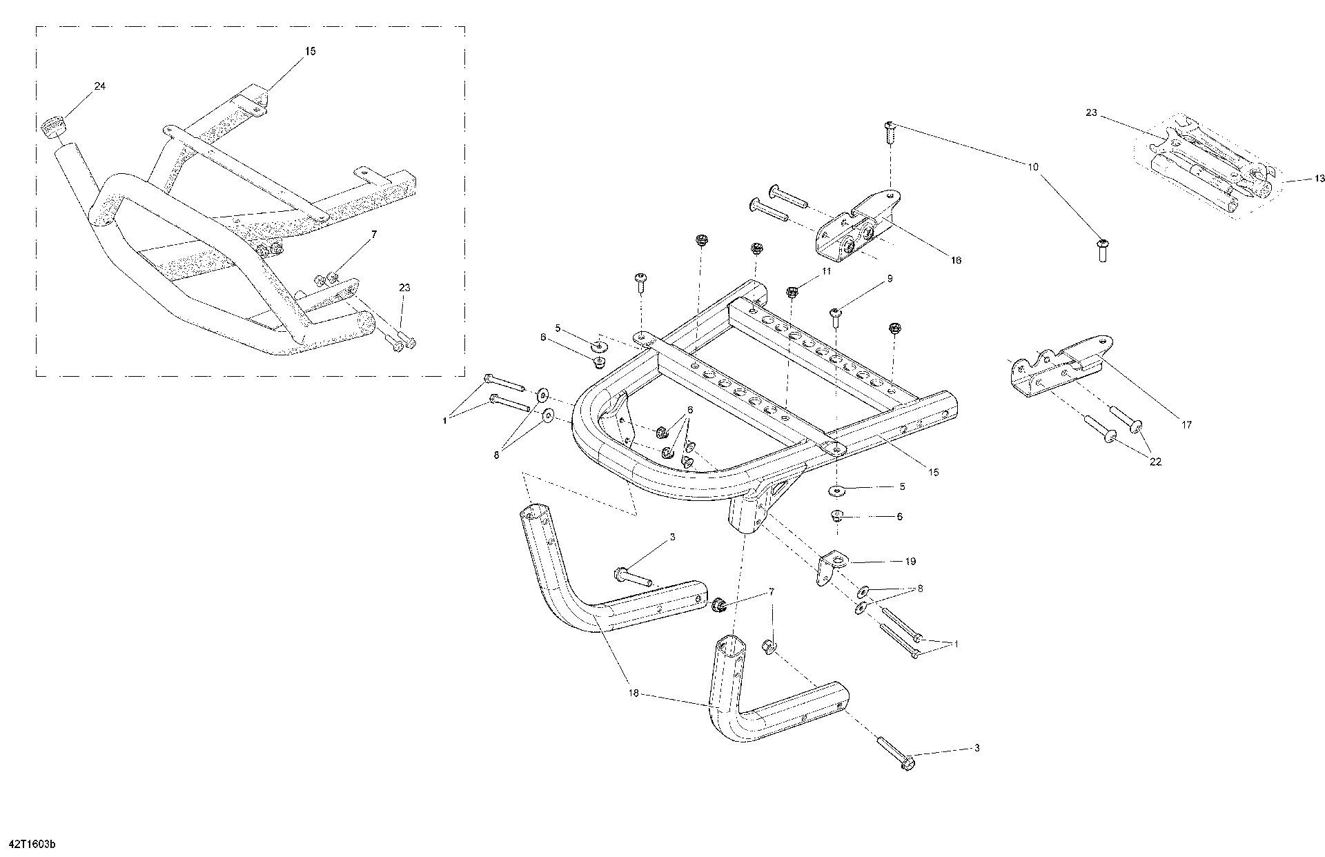 An Image of a Genuine Can-Am Parts Schematic Diagram showing the schematic - REAR CARGO BOX