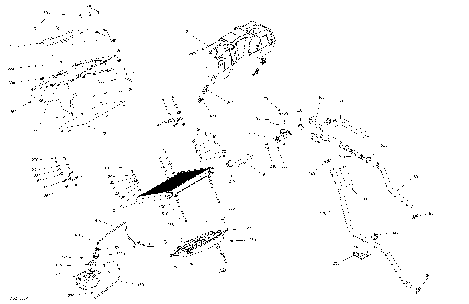 An Image of a Genuine Can-Am Parts Schematic Diagram showing the schematic - ENGINE - COOLING - X MR