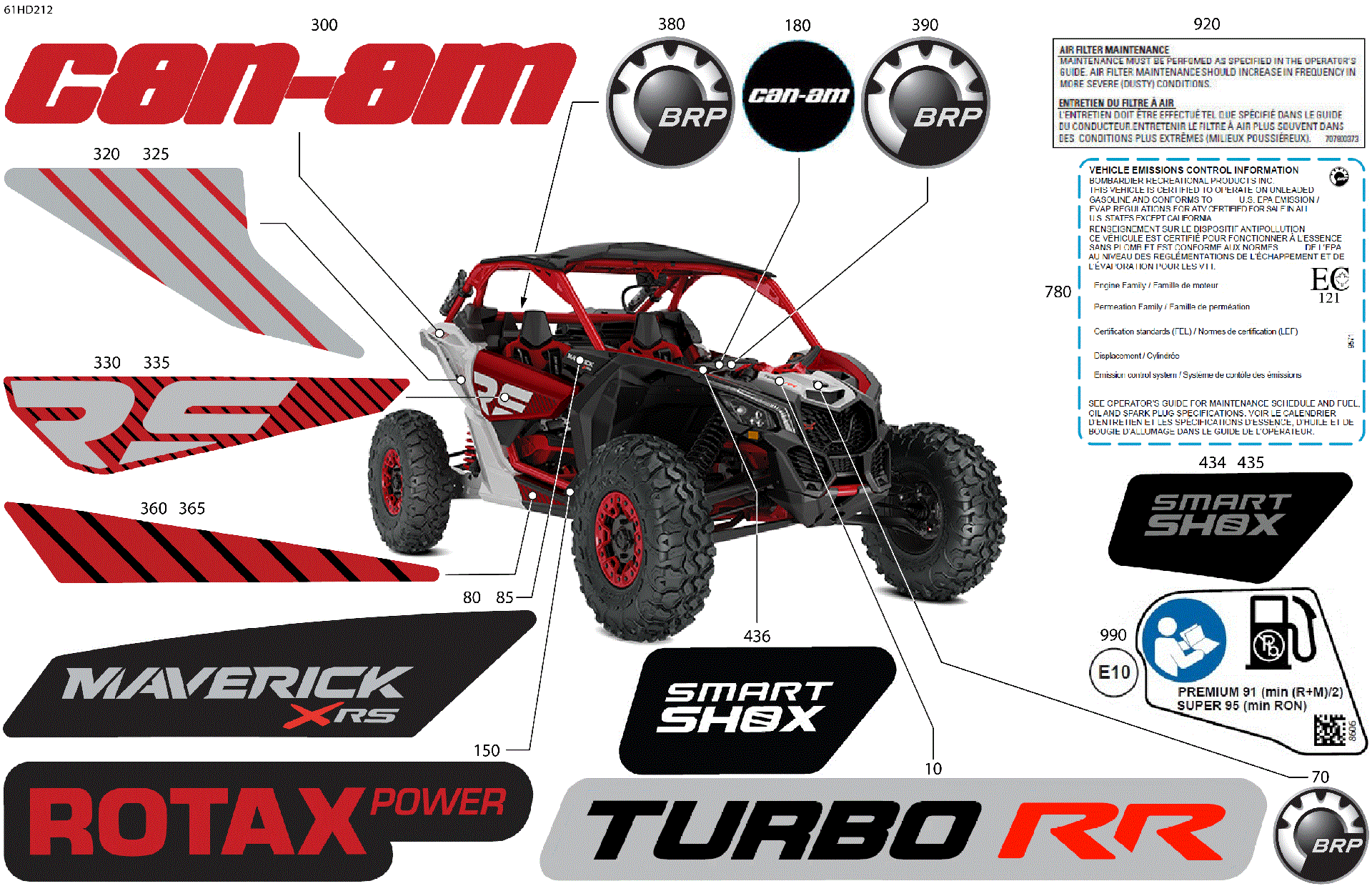 An Image of a Genuine Can-Am Parts Schematic Diagram showing the schematic - BODY - DECALS