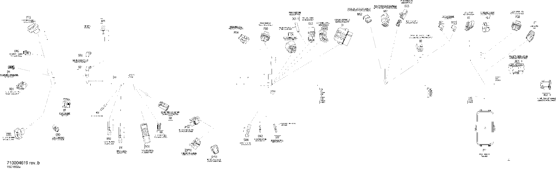 An Image of a Genuine Can-Am Parts Schematic Diagram showing the schematic - ELECTRICAL HARNESS - MAIN