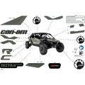 BODY - DECALS - 2026 CAN AM MAVERICK R MAX X RC - LOFT GREEN SATIN - 77" WIDTH - (2)