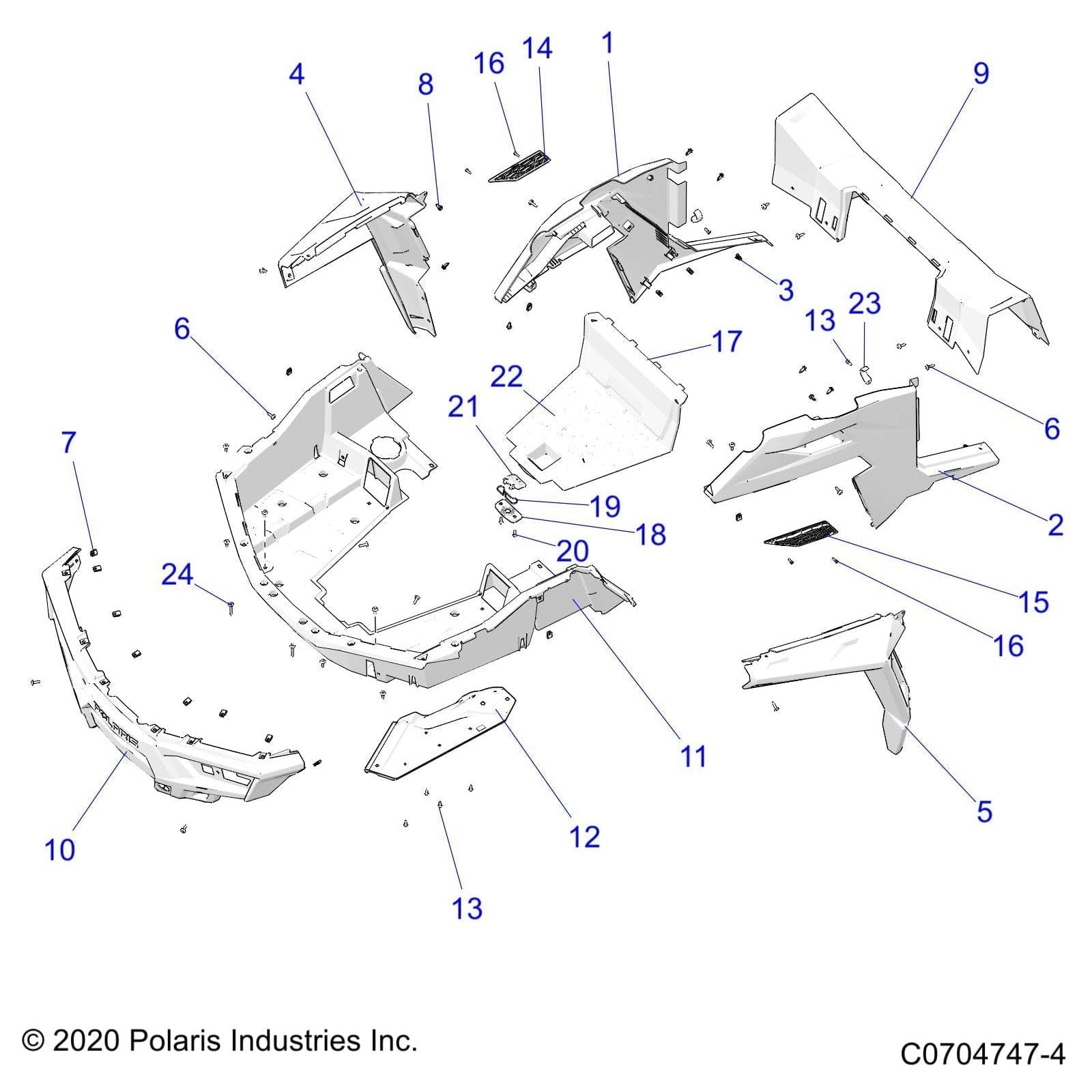 Flare Fender, Rear, Left, Gloss by Polaris 5439776-070 OEM Hardware P5439776-070 Off Road Express