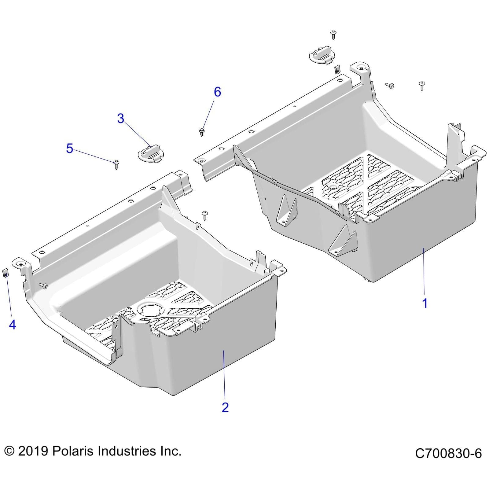 Floor, Rear, Right, Gloss Black by Polaris 5452921-070 OEM Hardware P5452921-070 Off Road Express