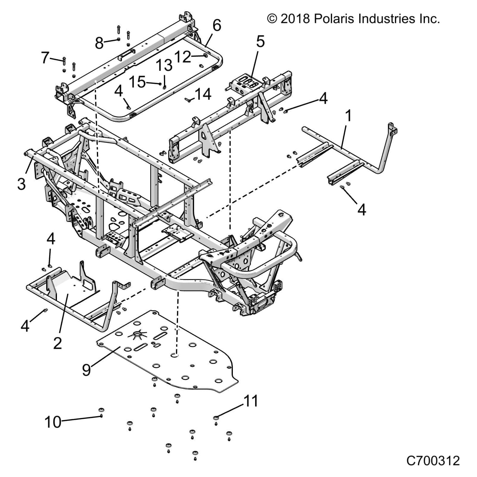 Floor Support Weld, Right, Blac by Polaris 1020160-329 OEM Hardware P1020160-329 Off Road Express