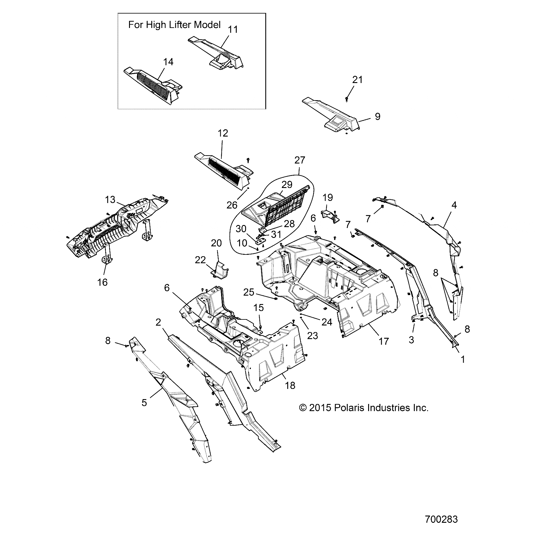 Fndr Assembly Rear Clip Rht Mte Gold by Polaris 2635126-703 OEM Hardware P2635126-703 Off Road Express
