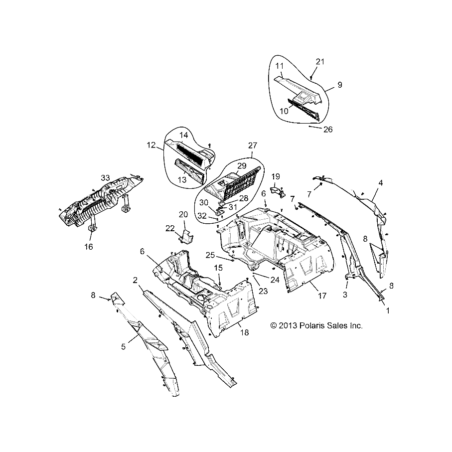 Fndr Assembly Rr Lft Mte Nuclear Org by Polaris 2635123-625 OEM Hardware P2635123-625 Off Road Express