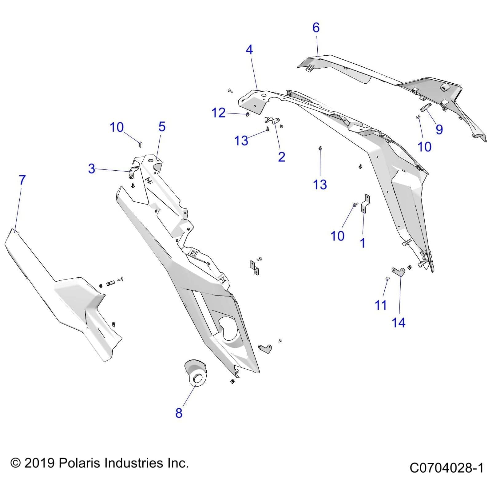 Fndr Outr Rear Rht Lft White Li by Polaris 5455887-599 OEM Hardware P5455887-599 Off Road Express