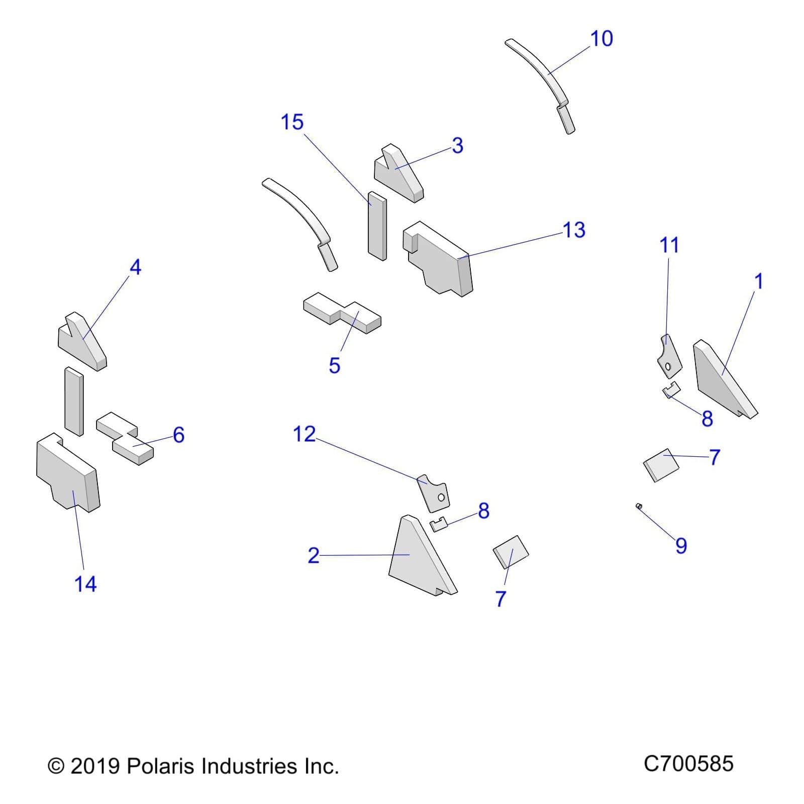 Foam-B Pillar,Lower,Right by Polaris 5814668 OEM Hardware P5814668 Off Road Express