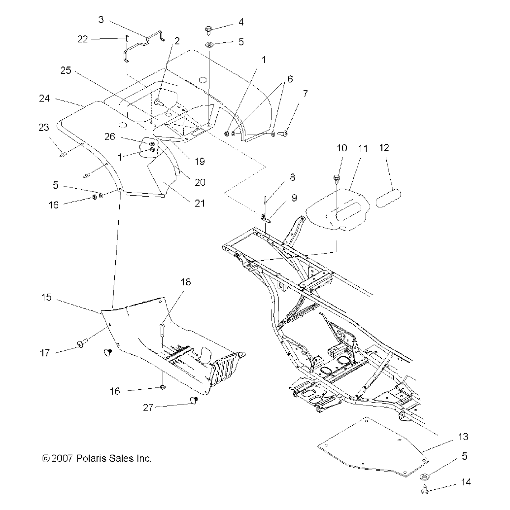 Foil,Rear by Polaris 5811107 OEM Hardware P5811107 Off Road Express