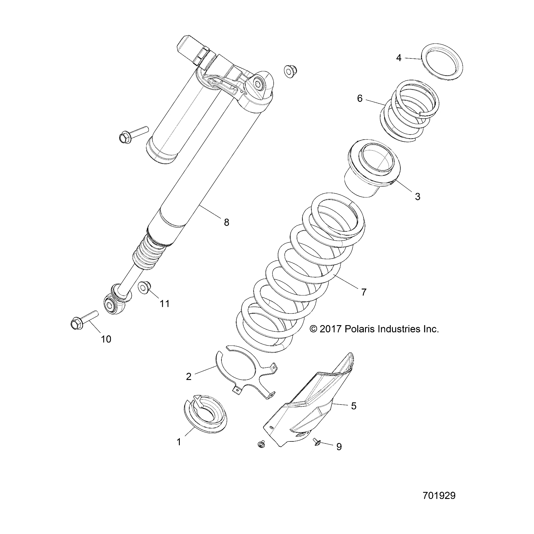 Fox Live Shock, Rear, Left by Polaris 7045152 OEM Hardware P7045152 Off Road Express Drop Ship