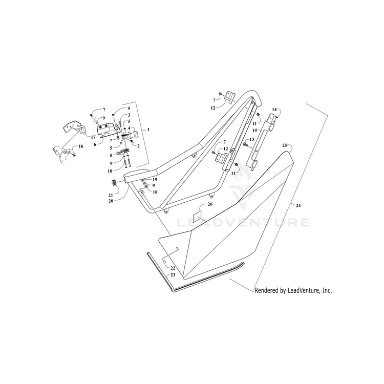 Frame,Door-Lh-Blk By Arctic Cat 5506-489 OEM Hardware 5506-489 Off Road Express