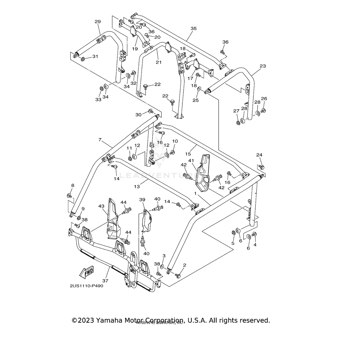 Frame, Sunroof 2 by Yamaha 2PG-K833R-10-00 OEM Hardware 2PG-K833R-10-00 Off Road Express Drop Ship