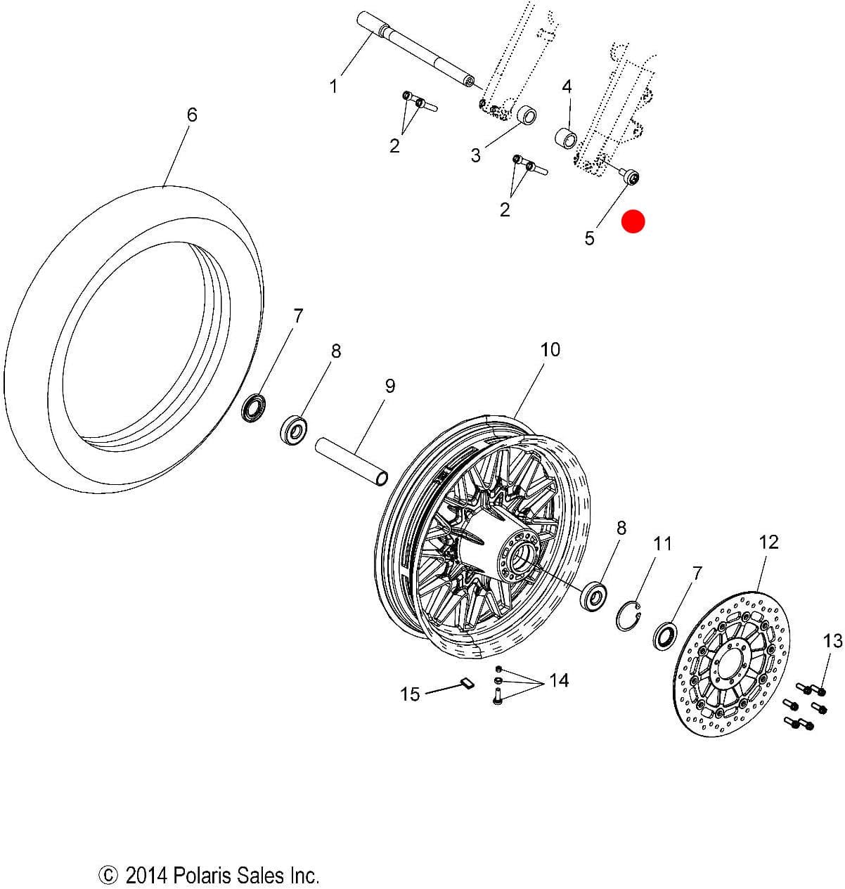 Front Axle Bolt by Polaris 7519882 Fork Repair Part