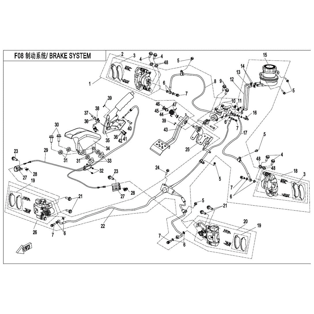 Front Brake Line Lh by CF Moto 5BWC-081010 OEM Hardware 5BWC-081010 Northstar Polaris