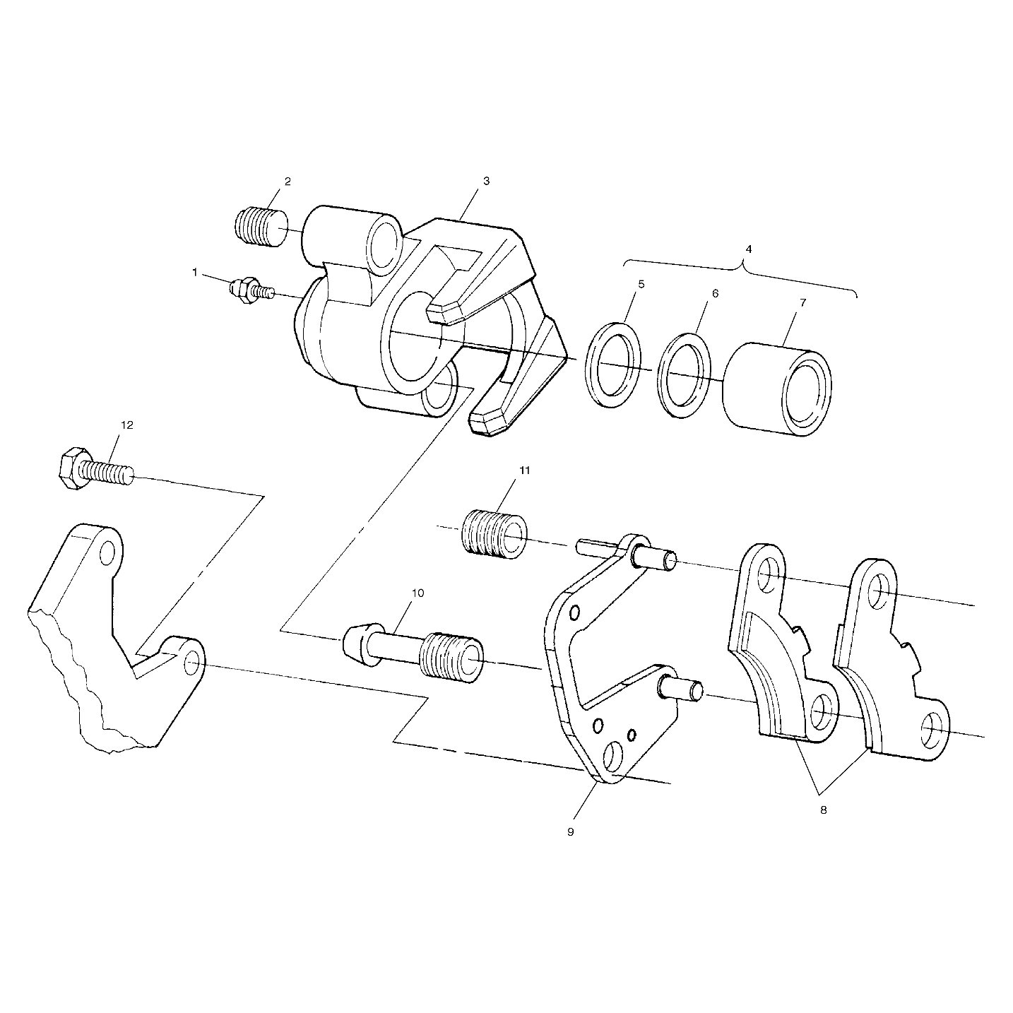 Front Brake Pad Kit Assembly by Polaris 2200465 OEM Hardware P2200465 Off Road Express