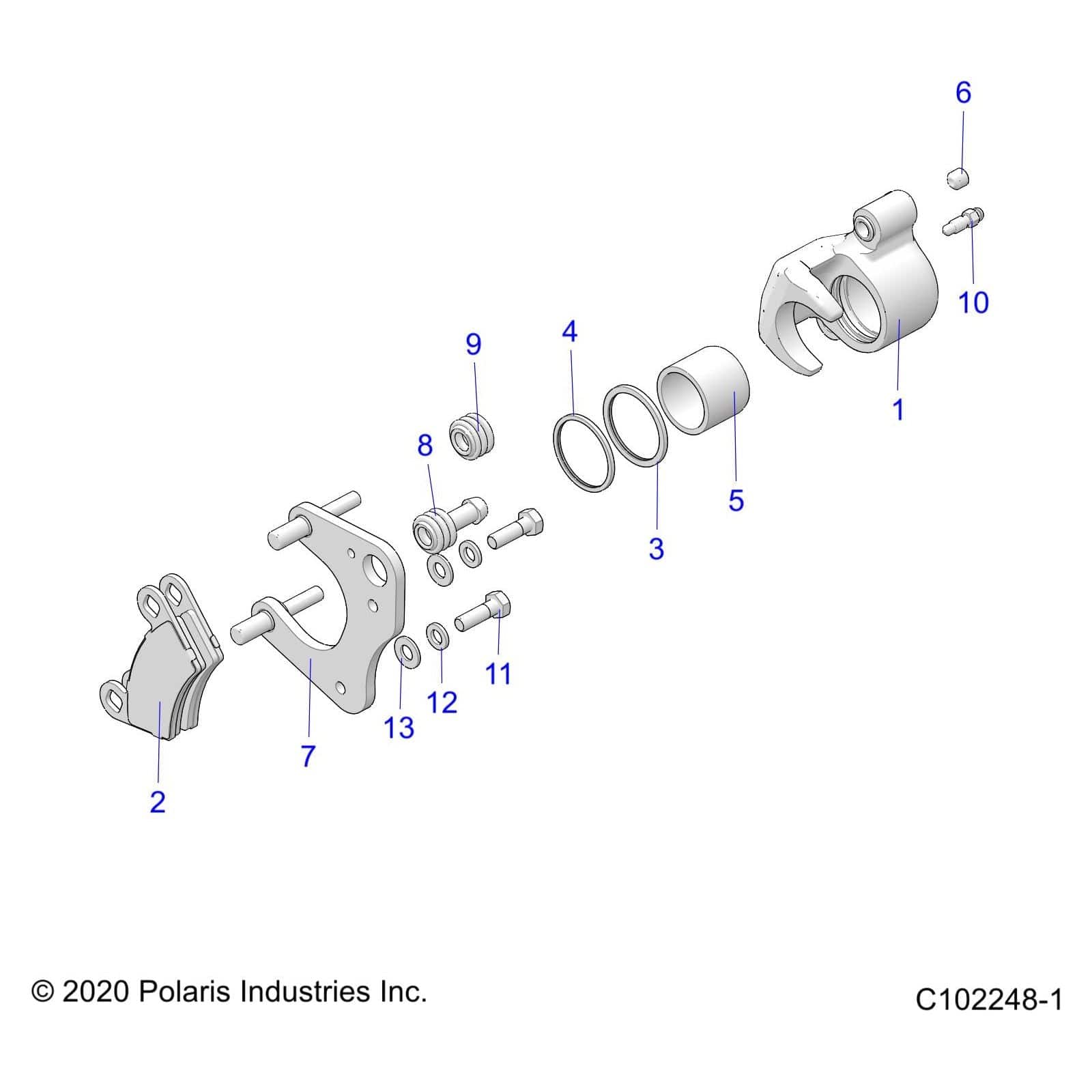 Front Brake Pad Kit Assembly by Polaris 2202412 OEM Hardware P2202412 Off Road Express