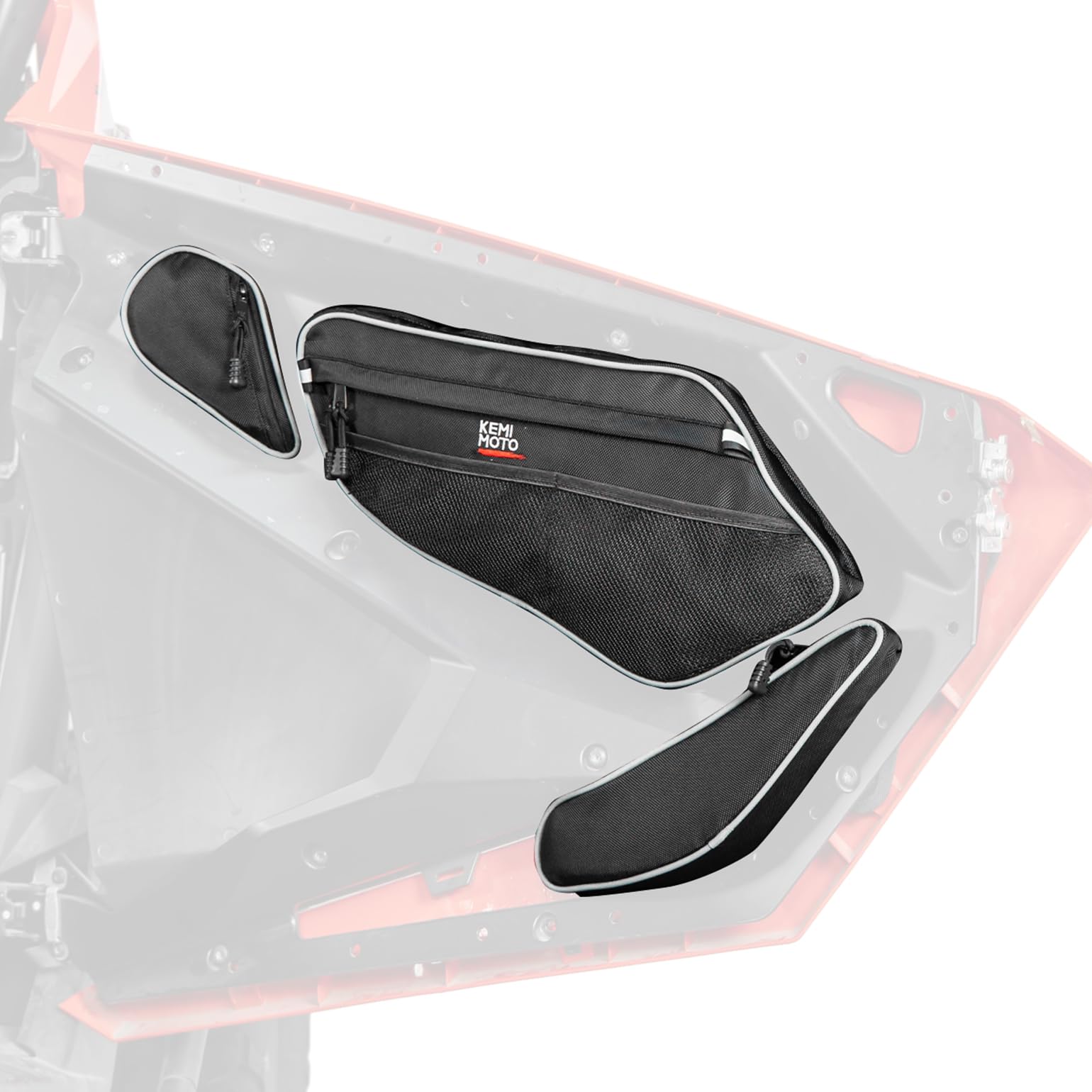 Front Door Bags With Knee Pads for Polaris RZR PRO XP/4, PRO R/4, Turbo R/4 by Kemimoto B0113-13502BK Door Bag B0113-13502BK Kemimoto
