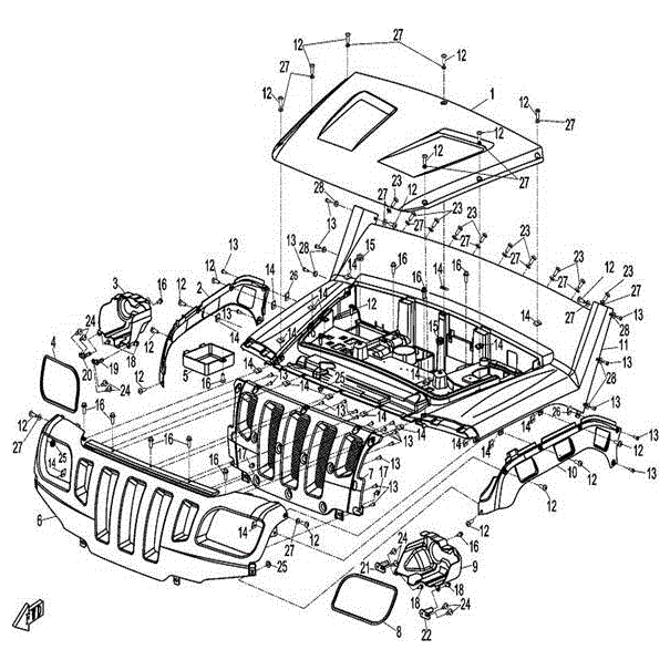 Front Fender by CF Moto 9030-040016-0B50 OEM Hardware 9030-040016-0B50 Northstar Polaris