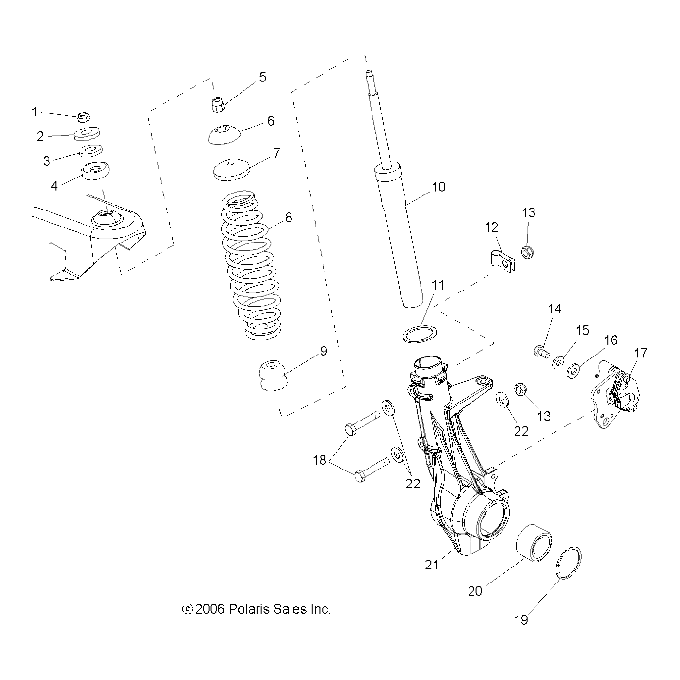 Front Strut by Polaris 7043106 OEM Hardware P7043106 Off Road Express