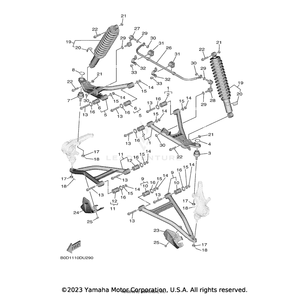 Front Upper Arm Comp(Left) by Yamaha BG4-F3540-01-00 OEM Hardware BG4-F3540-01-00 Off Road Express