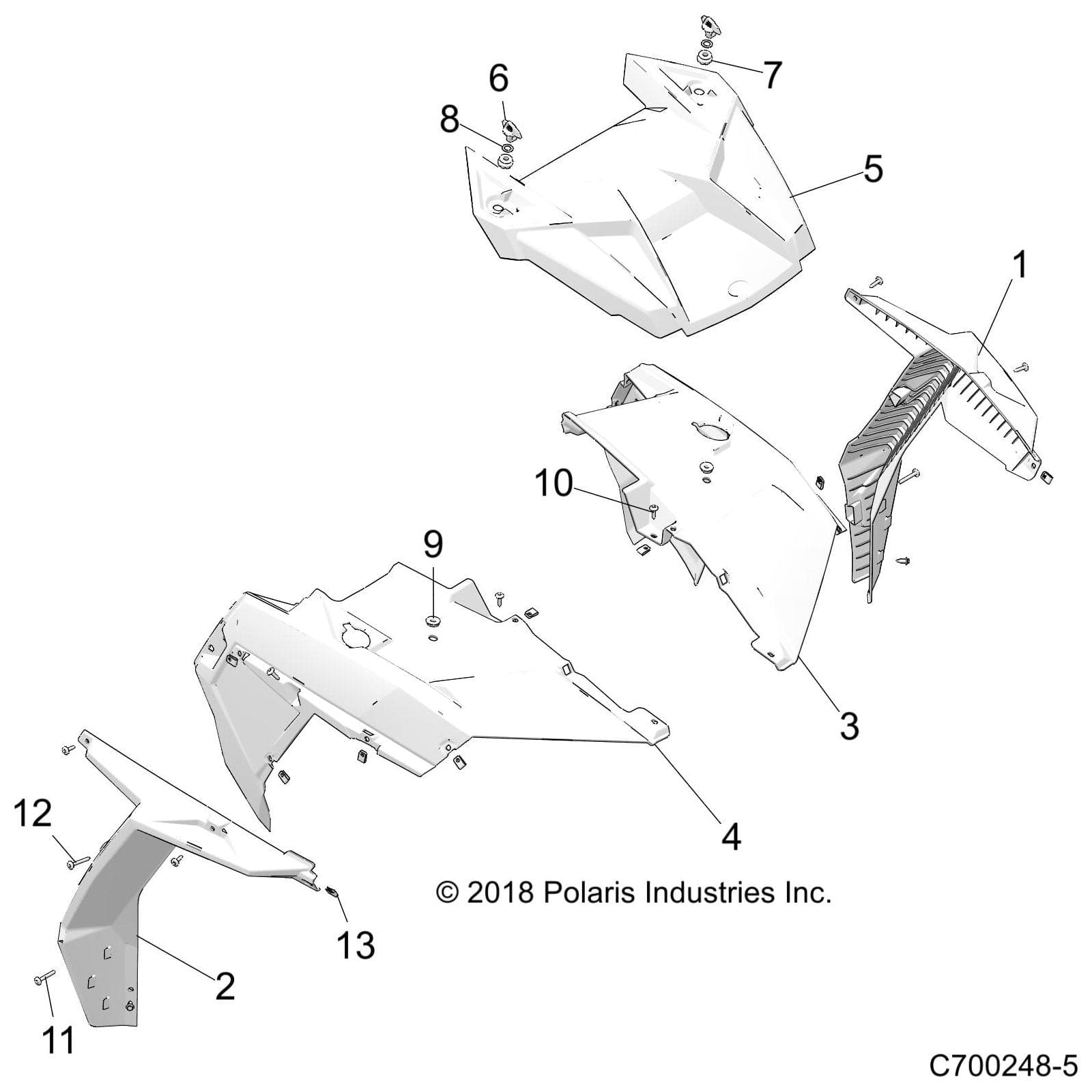 Frt Rht Hand Painted Fender Blk by Polaris 5454654-666 OEM Hardware P5454654-666 Off Road Express Drop Ship