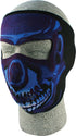 Western Powersports Facemask Blue Chrome Skull Full Face Mask by Zan WNFM024