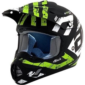 FX-17Y Attack Youth Helmet (Size Large) by AFX 0111-1419-WS Off Road Helmet 01111419-WS Parts Unlimited LG / Matte Black/Green