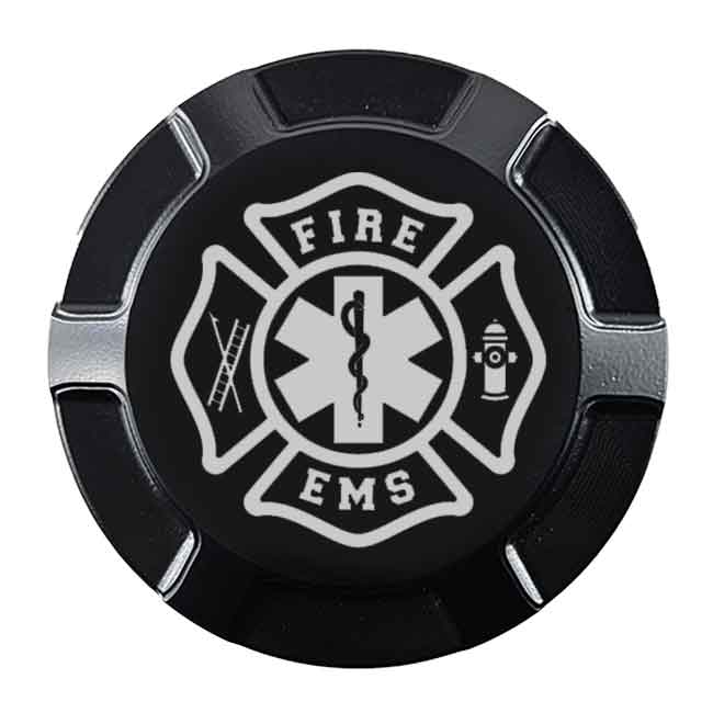 Gas Cap Screw on Fire & EMS Blackout Style by Witchdoctors WD-FIRE-GC-BLK Gas Cap