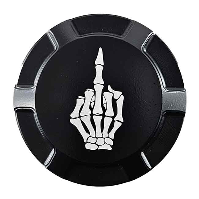 Gas Cap Screw on Middle Finger Blackout Style by Witchdoctors WD-MF-GC-BLK Gas Cap