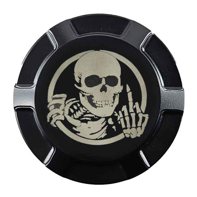 Gas Cap Screw on Skeleton Blackout Style by Witchdoctors WD-SKEL-GC-BLK Gas Cap