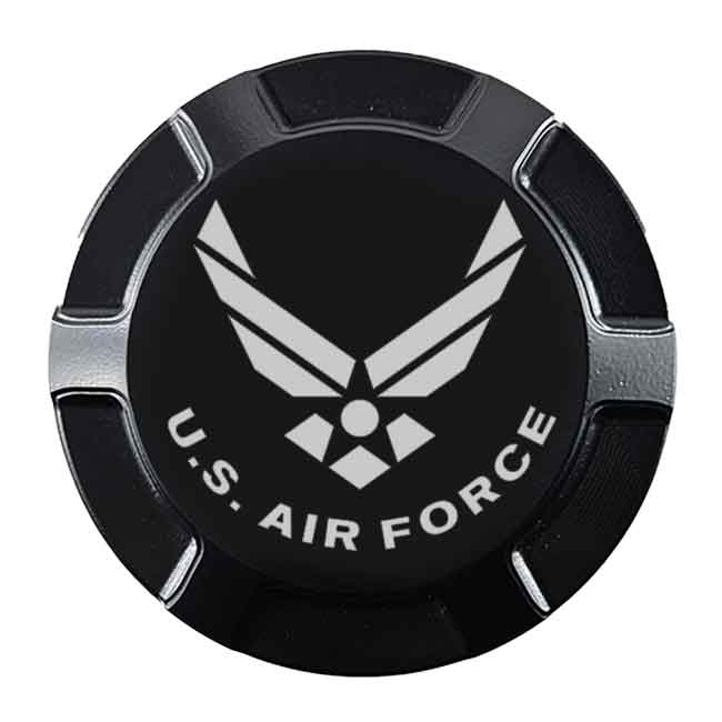 Gas Cap Screw on US Air Force Blackout Style by Witchdoctors WD-AIR-FORCE-GC-BLK Gas Cap