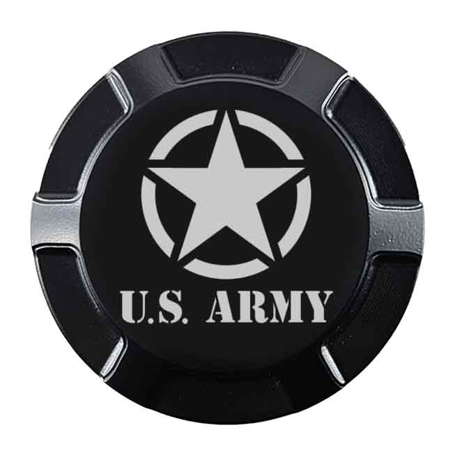 Gas Cap Screw on US Army Logo Blackout Style by Witchdoctors WD-ARMY-LOGO-GC-BLK Gas Cap