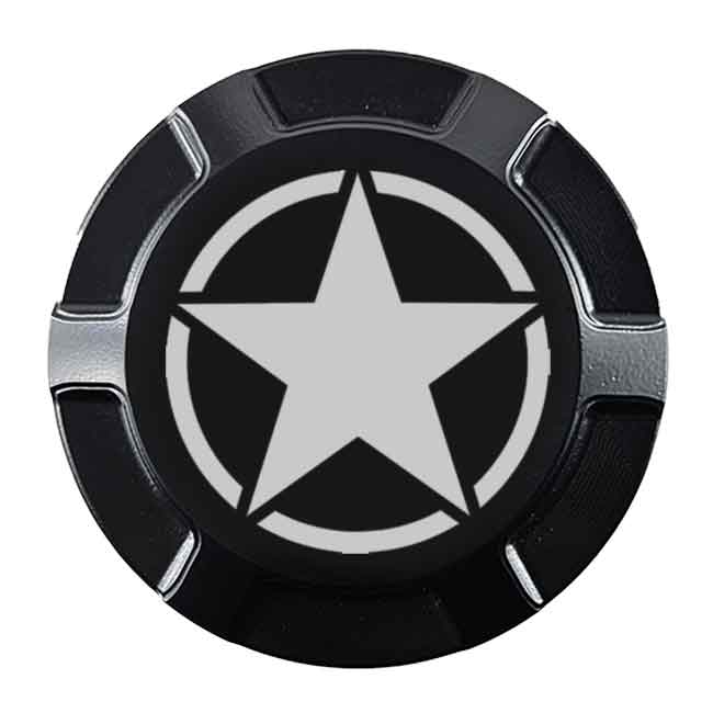 Gas Cap Screw on US Army Star Blackout Style by Witchdoctors WD-ARMY-STAR-GC-BLK Gas Cap