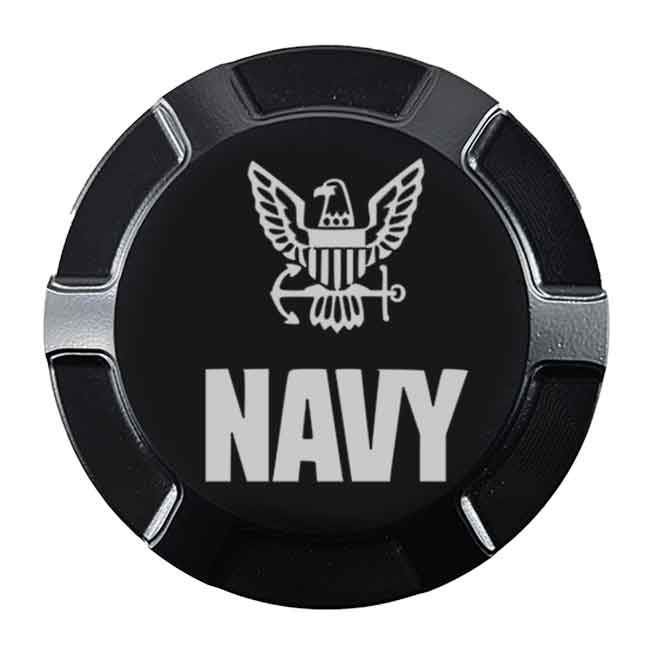 Gas Cap Screw on US Navy Logo Blackout Style by Witchdoctors WD-NAVY-LOGO-GC-BLK Gas Cap