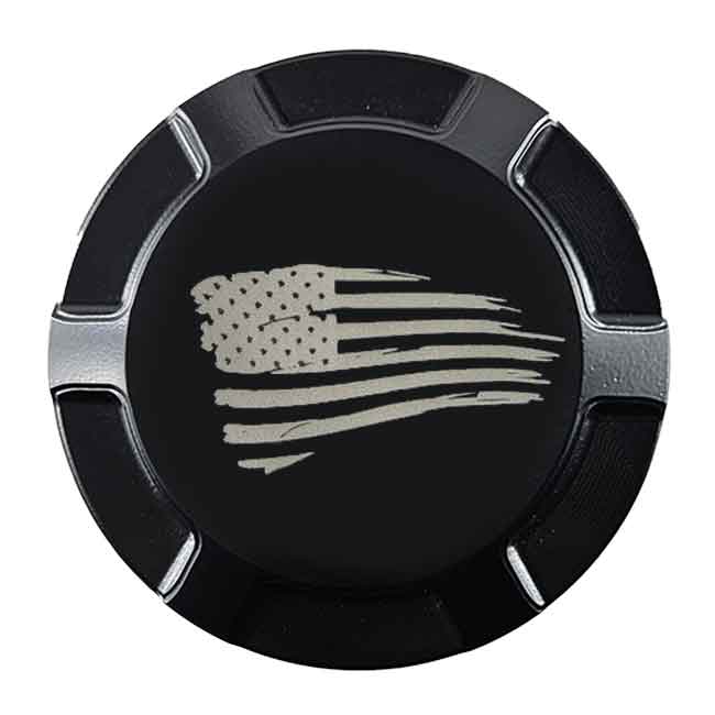 Gas Cap Screw on Weathered Flag Blackout Style by Witchdoctors WD-WF-GC-BLK Gas Cap