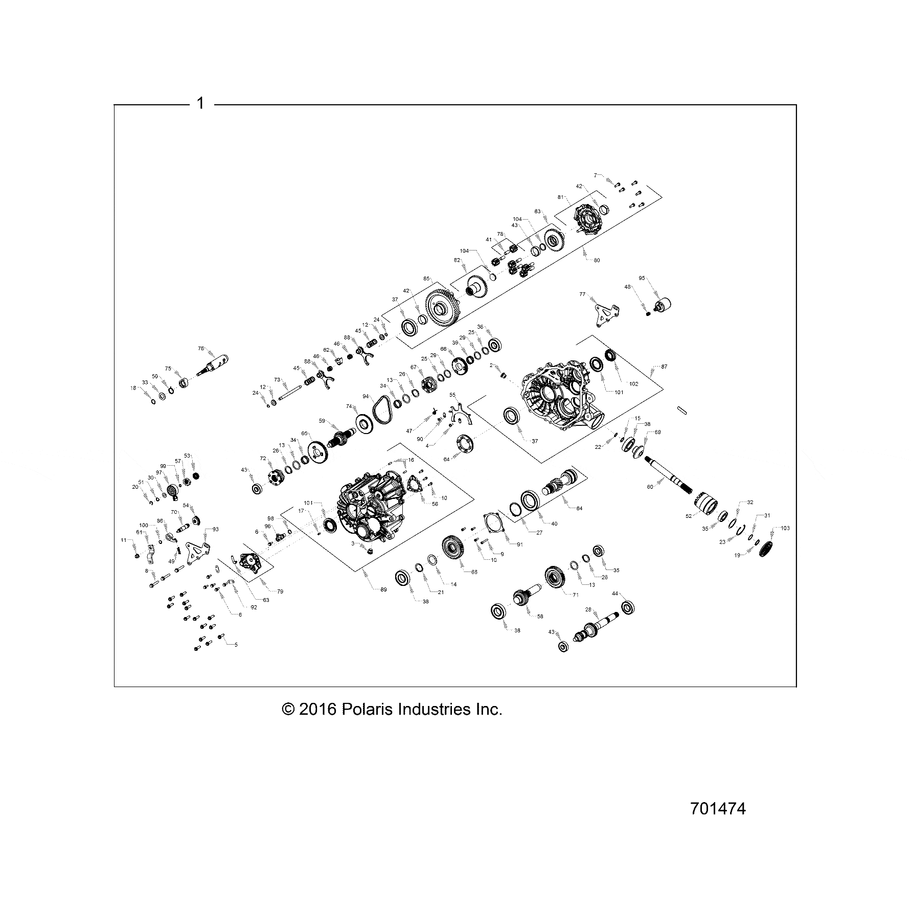 Gearcase Assembly by Polaris 1333603 OEM Hardware P1333603 Off Road Express Drop Ship