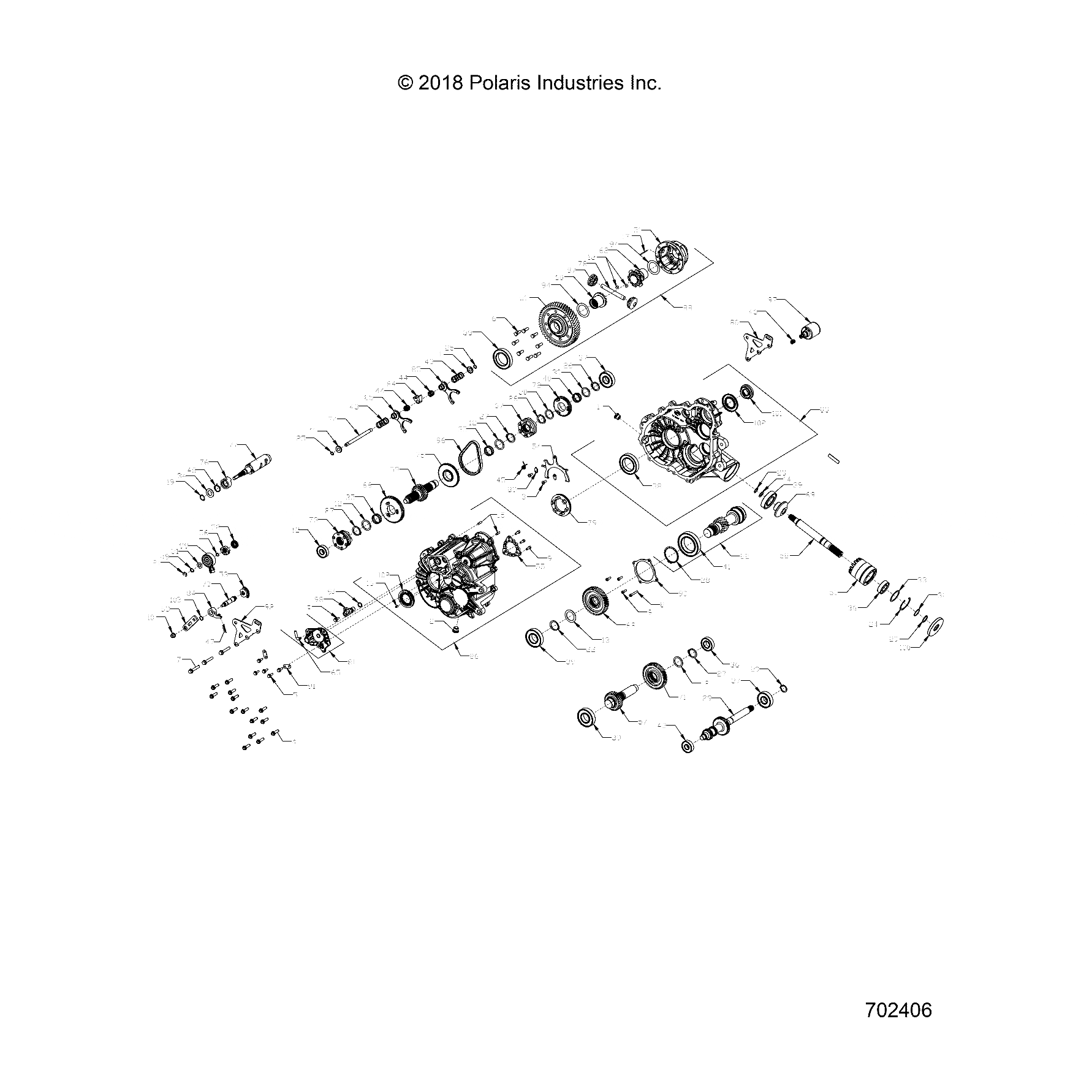 Gearcase Assembly by Polaris 1334081 OEM Hardware P1334081 Off Road Express Drop Ship