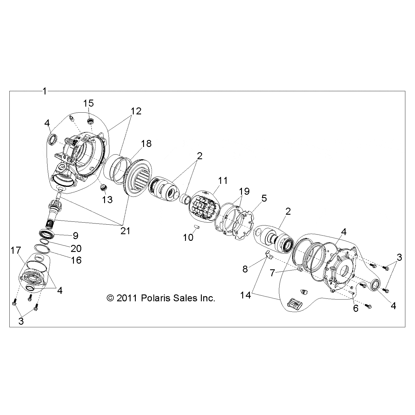 Gearcase Assembly, Front by Polaris 1332971 OEM Hardware P1332971 Off Road Express Drop Ship