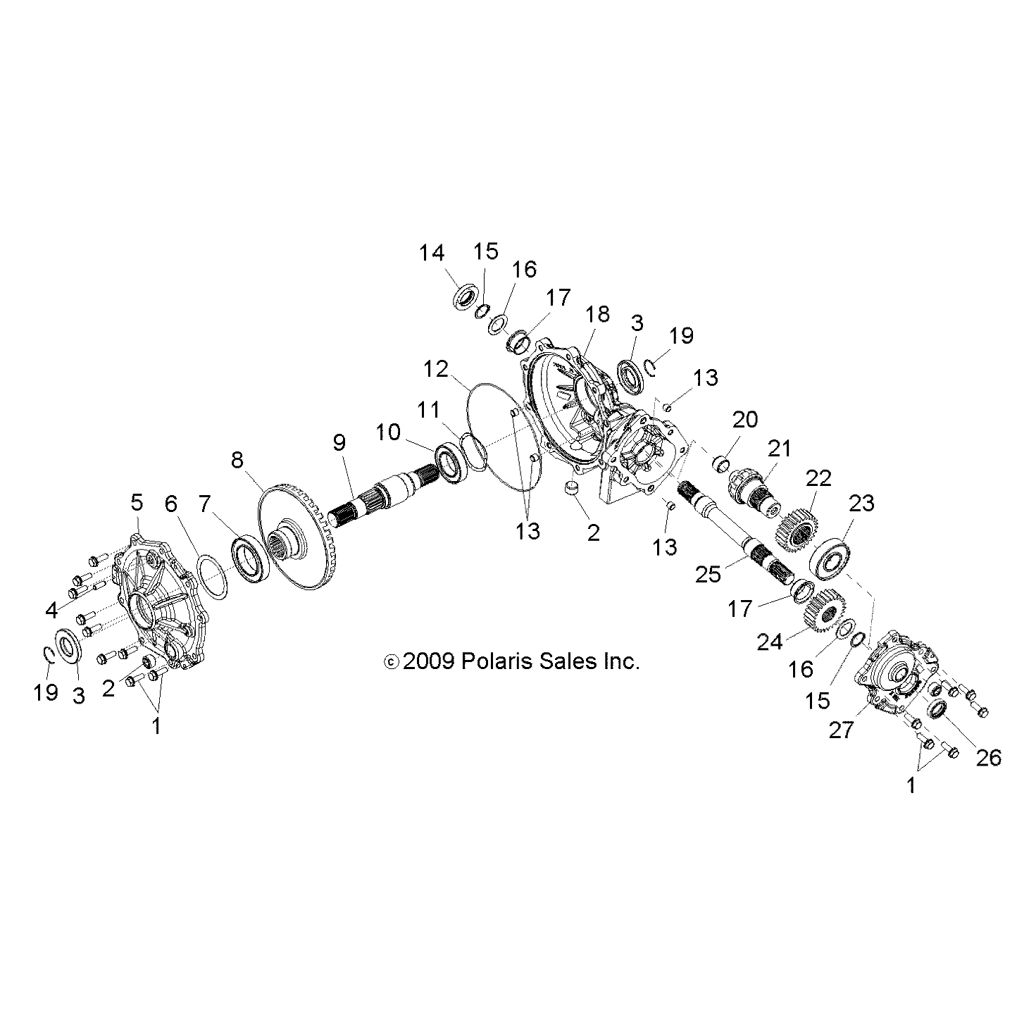 Gearcase Assembly, Mid, 6 X 6 by Polaris 1332796 OEM Hardware P1332796 Off Road Express Drop Ship