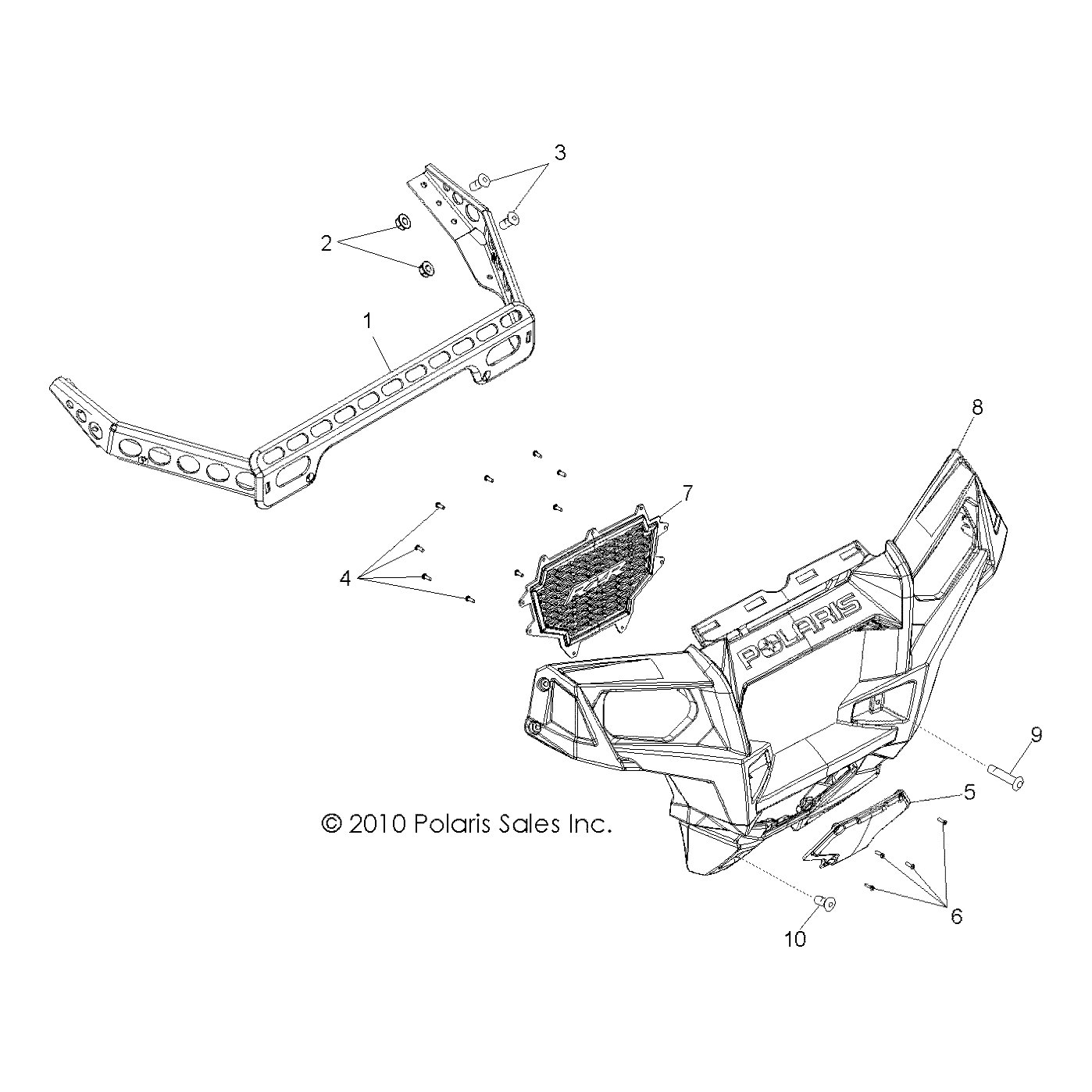 Grill Insert, Front, Gloss Blac by Polaris 5438569-070 OEM Hardware P5438569-070 Off Road Express